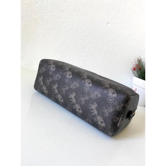 Coach Boxy Cosmetic Case Black Logo - Picture 5 of 7